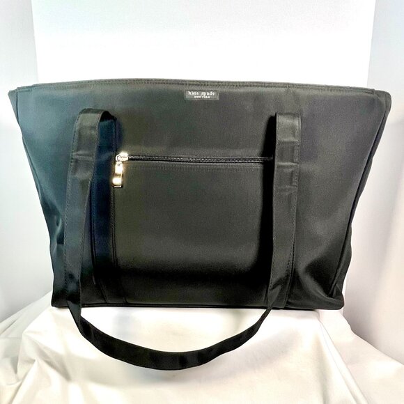 Kate Spade New York XL All Nylon Weekender Tote Black Travel Bag - Picture 5 of 9